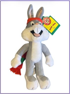 COPY - LOONEY TUNES MCDONALDS Bugs Bunny Plush Toy Warner Bros Christmas